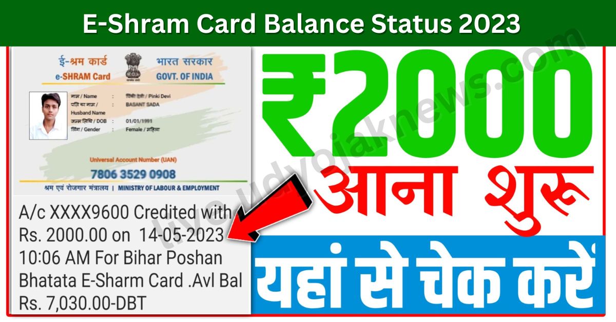 E-Shram Card Balance Status